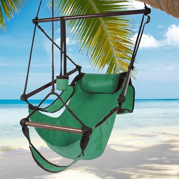 Outdoor Hammock Hanging Chair - Up to 250lbs Capacity - Sunny Bright